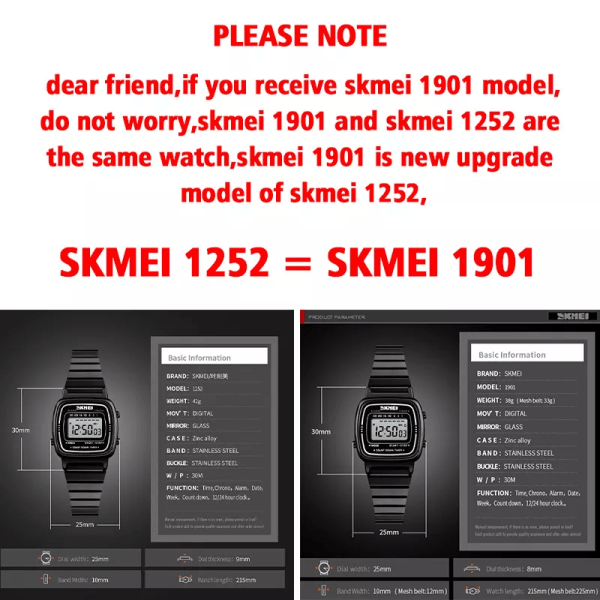 SKMEI Mode Watch Dam Toppmärken Lyx 3Bar Vattentät Damklockor Liten urtavla Watch Relogio Feminino 1252 Belt Silver with box