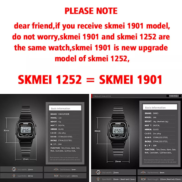 SKMEI Mode Watch Dam Toppmärken Lyx 3Bar Vattentät Damklockor Liten urtavla Watch Relogio Feminino 1252 Rose with box