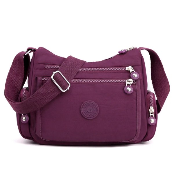 Messenger Bag Causal Kvinnor Axelväska Multi Nylon Kvinna Crossbody-väskor Kvinna Crossbody Moderväska Shoudlerväska Purple 02