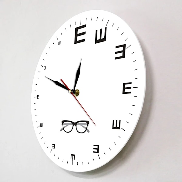 Ögontavla Modern Design Väggklocka Oftalmologi Dekor Optometri Synundersökning Konstverk Tyst Kvarts Klocka Väggur Ögonläkare Gåva Without Frame(.102)