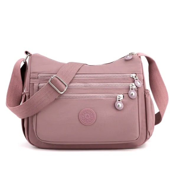 Messenger Bag Causal Kvinnor Axelväska Multi Nylon Kvinna Crossbody-väskor Kvinna Crossbody Moderväska Shoudlerväska Pink 01