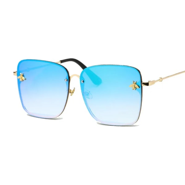 Kvinna Lyxmärke Designer Mode Unisex Solglasögon Högkvalitativa Solglasögon Glasögon Damer Kvinnliga Glasögon Blue