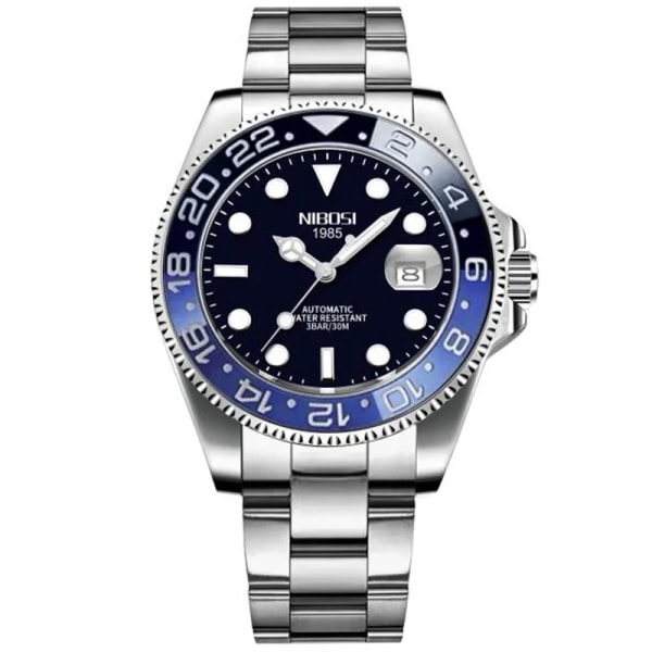NIBOSI New Luxury Herr Mekanisk Armbandsur Rostfritt Stål Watch Toppmärke Klockor Reloj Hombre Automatisk Casual Armbandsur Type 1