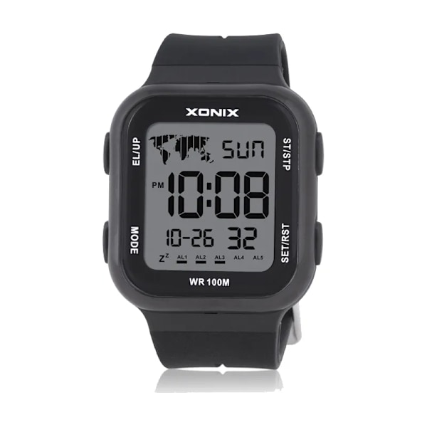 Herr Dam Dubbeltid Watch Multifunktion Digital watch 5 grupper av larm Vattentät 100m Simning Dykning Armbandsur DAP-006A