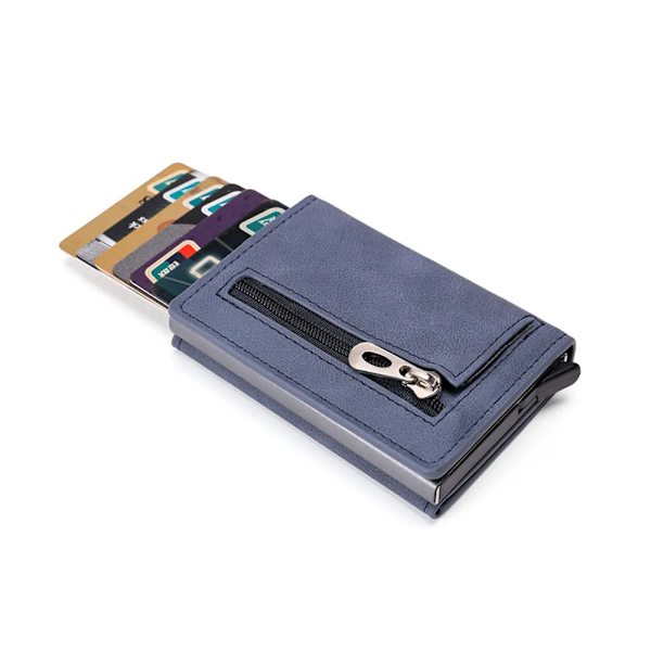 ZOVYVOL Herrplånbok RFID-korthållare Plånbok 2023 Stöldskyddande aluminiumlåda Korthållare PU Läder Pop Up Case Magnet Myntväska X-52-Apricot