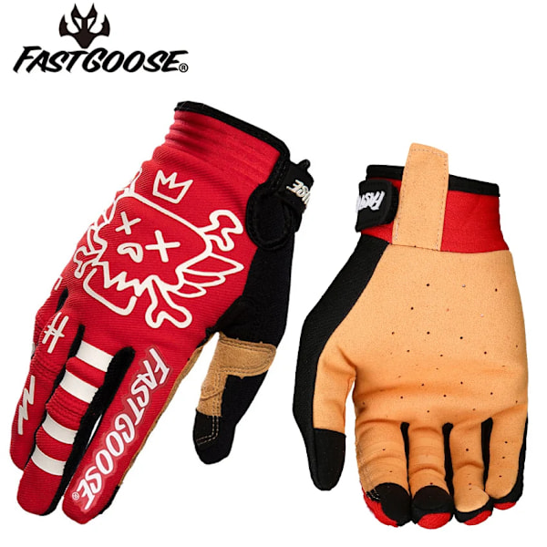 Nya Andningsbara Motorcykelhandskar Hel Finger Utomhuscyklar Racing Bil Motocross Handskar Unisex Mtb Mx Dh Handskar Cykling red2 S