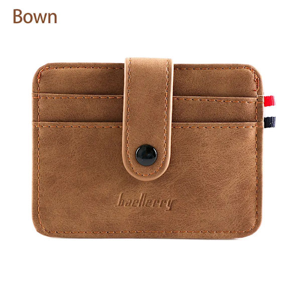 Mode för mäns PU-läder-ID Kreditkortshållare Plånbok Myntväska Business Slim Money Pocket- case Korthållare för flera kort B-Brown