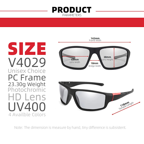 Män Photochromic Solglasögon Cykling Mattsvart Sportglasögon Dam Färgskiftande Polariserad Cykelridning 2023 Solglasögon 2 Matte Black Red