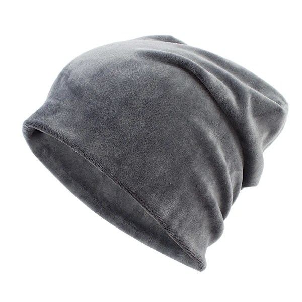 Geebro Damernas Velour Beanie Hatt Vinter Polyester Mjuk Varm Slouchy Beanie För Kvinnor Dam Velvet Balavaca Skullies Hattar Js277M Dark Grey