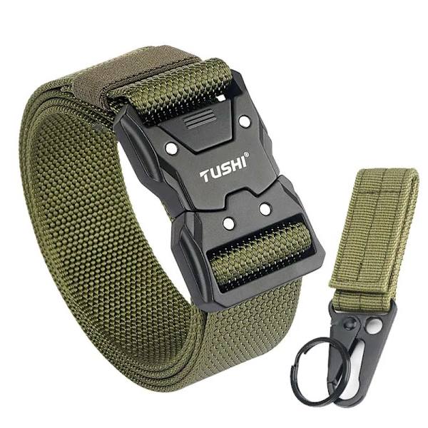 VATLTY 2022 Snabbtorkande taktiskt bälte män Hårdlegering Snabbspänne 1200D Mjuk nylon Army Bälte Hane Militär utrustning ArmyGreen set(.1104) 125cm(adjustable)(.1104)