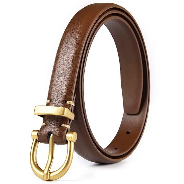 Lyxdesigner kvinnor Bälte Äkta Läder Dammode Metall Bälte Spänne Midjeband 3 färger Hög kvalitet Trend Bälte Dam Nytt brown 100cm
