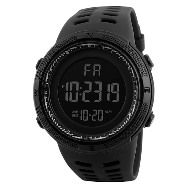Lyx Trend Big Dial Led Digital Watch Military Army Analog Man Sport Handklocka Vattentät Student Svart Armbandsur Black