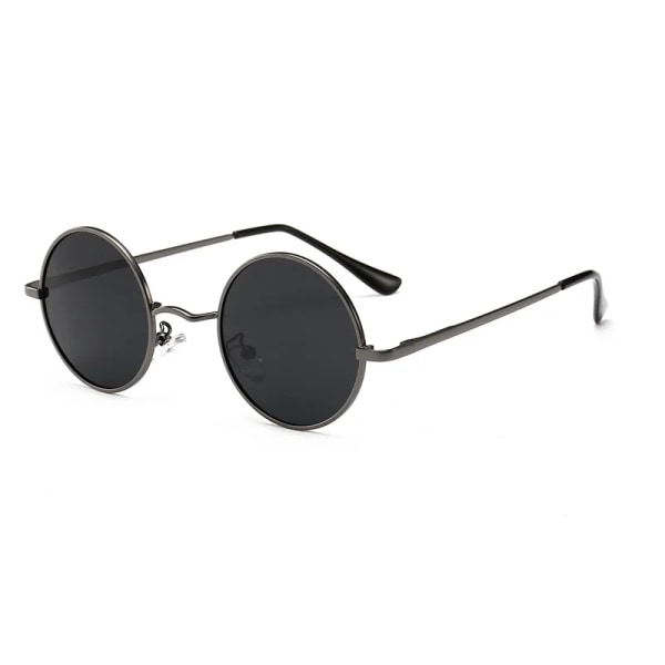 MYT_0279 Märkesdesigner Runda polariserade solglasögon Män Kvinnor Retro Solglasögon Man Kvinna Metallbåge Glasögon Körning UV400 C7 Silver Gray No Box