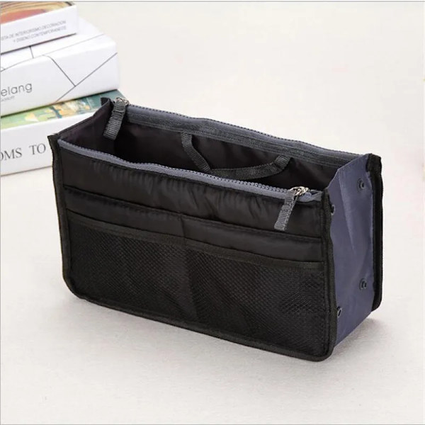 Damväska Resor Kosmetisk handväska Makeuppåse Organizer Toalettartiklar Trimsats Stor nylon handväska Black