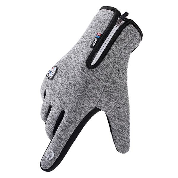 Pekskärm Vinter Thermal Varm Cykling Cykelhandskar Cykel Skidor Utomhuscamping Vandring Motorcykelhandskar Sport Helfinger C Gray M