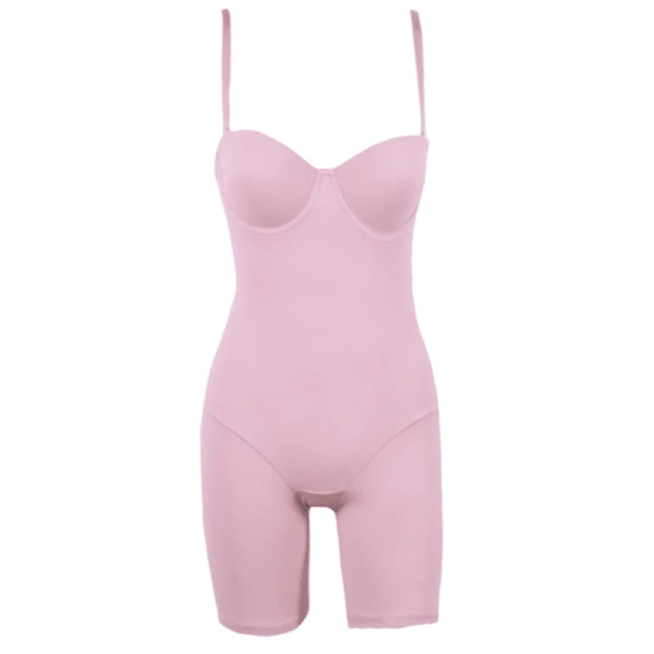 Kvinna Body med BH Bantning Waist trainer Buken Fett Dra åt Lår Postpartum Shapewear Forma Kläder Höftlyftare Pink M