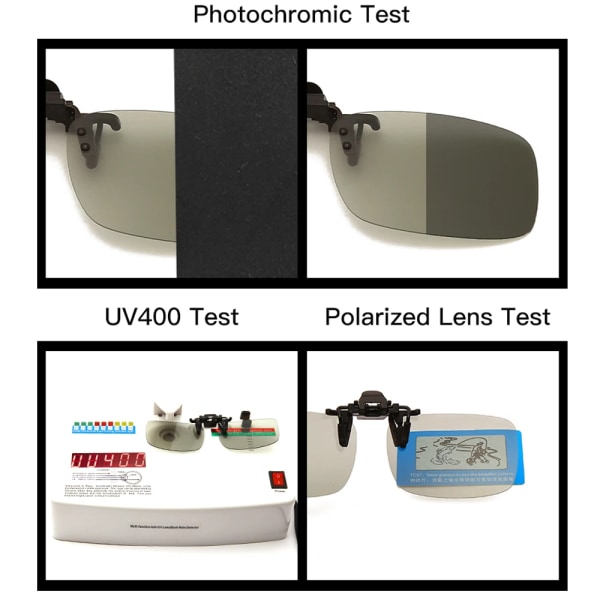LongKeeper polariserade fotokromiska linser Clip On Solglasögon Bilförarglasögon Anti-UV Solglasögon Körglasögon Tillbehör discoloration