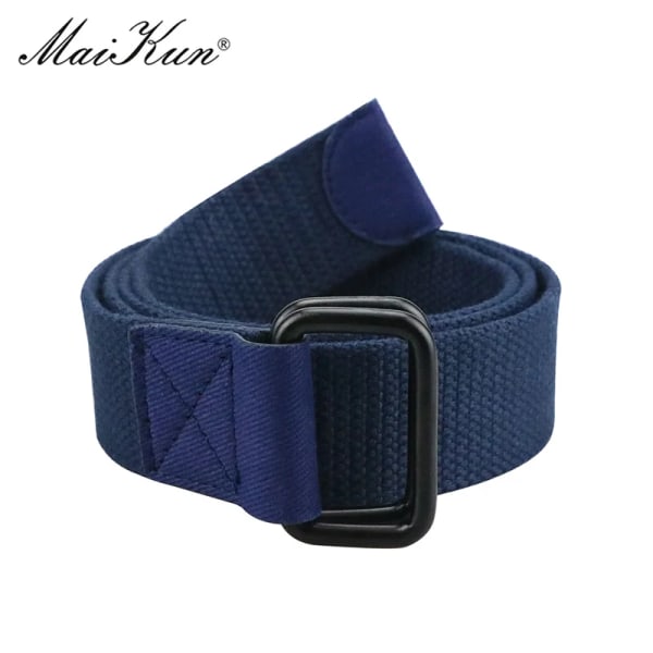 Maikun Män Dubbelring Spänne Bälte Taktisk Canvas Män Bälte Casual Harajuku Man Bälte För Jeans navy 110cm