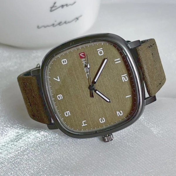 Märke Watch Ungdom Watch Vintage fyrkantig urtavla Läderbälte Armbandsur Casual Män Kvinnor Presentklocka BR