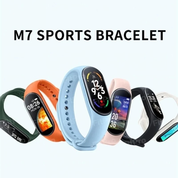 M7 Smart Watch Herr Dam Smartband Puls Smartwatch Fitness Tracker Blodtryck Sport Smart Armband för Band 7 Red With Original Box