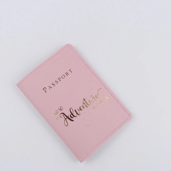 Enkelt modebrev Cover Tunt Tunt PU-läder Resepasshållare Plånbok Cover Case unisex pink(.2088)