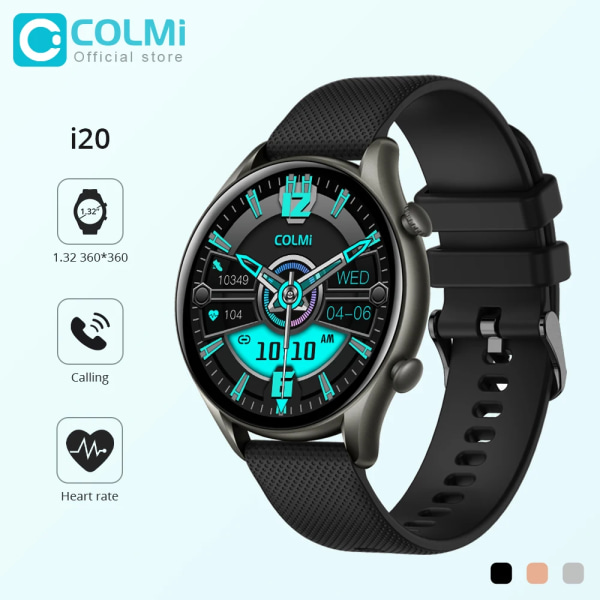 COLMI i20 Smart Watch Herr 1,32 tum 360*360 skärm Bluetooth Ring Puls Sömn Fitness Tracker Smartwatch Dam Gray