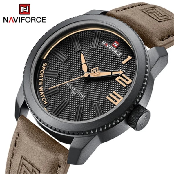NAVIFORCE Watch för män Vattentät kvartsklocka Herr Militärsport Mode Business Armbandsur Watch SWLBN