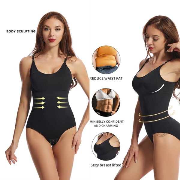 Sömlös Dam Bodysuit Dam Shapewear Set För Kvinnor Waist Trainer Waist trainer Bantning Underkläder Rumplyftare Coffee L 55KG