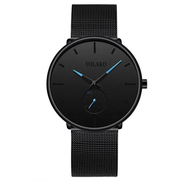 2023 Herrmode Minimalistiska Klockor Herr Business Casual Quartz Watch Simple Man Rostfritt stål Mesh Band Klocka reloj hombre Mesh Black Blue