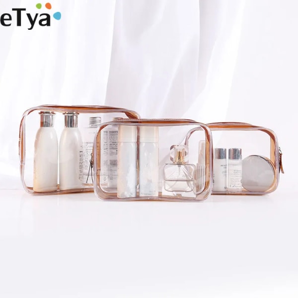 1st Kvinnor Resor Genomskinlig sminkväska Organizer Transparent PVC kosmetikapåsar Skönhet Toalett Sminkpåse Tvätta Förvaringspåsar Påse White XL
