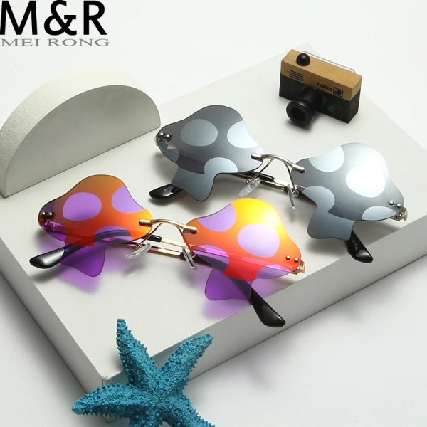Senaste Svampsolglasögon Dam Super Maria Retro Steam Mushroom Bågglasögon Mode Bal Party Glasögon Oculos De Sol Type 3