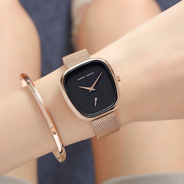 2023 New Arrival Tonneau Design Mode Casual Armbandsur Armband Enkel Elegant Dam Quartz Klockor För Kvinnor 1251G-CC