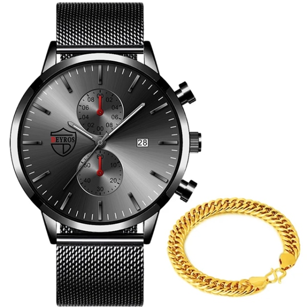 2023 märke Lyxklockor för män Mode rostfritt stål Mesh bälte Quartz Watch Herr Sport Lysande klocka relogio masculino As Shown 19
