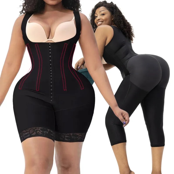 Fajas Shaperwear Original colombianska Slimming Shapers Magkontroll Pärmar Korsett Högkompression Body Kvinnor Underkläder Black L