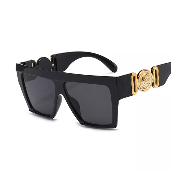 Oversize fyrkantiga solglasögon Kvinnor Mode Ny Vintage Stora Bågar Solglasögon Herr Solglasögon UV400 Eyewear Oculos Gafas De Sol brown Gold