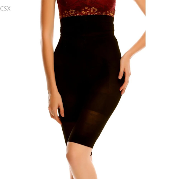 MwWiiWwM Kvinnor Kroppsformare Stretch Skinny Hög midja Lift Höft Kroppsform Ben Slimma närsittande midishorts Shapewear Black XL