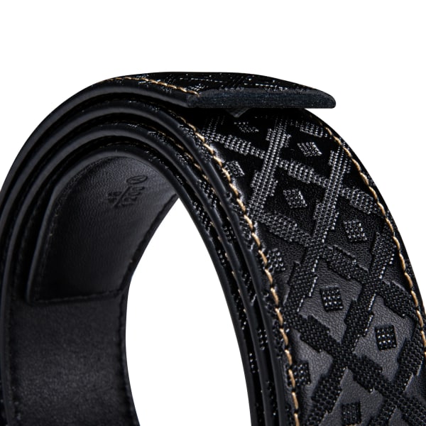 Designer Black Leather Herrbälten Prägling Spärrrem Midjeband Automatiska spännen Glidklänning Jeansbälte för män 110CM-130CM 2208DPA 120cm