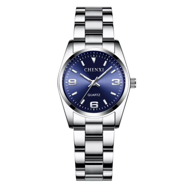 6 färger CHENXI Watch Lyx Kvinnor Casual Vattentät watch Kvinnor Modeklänning Strassarmbandsur CX021B 003 Blue