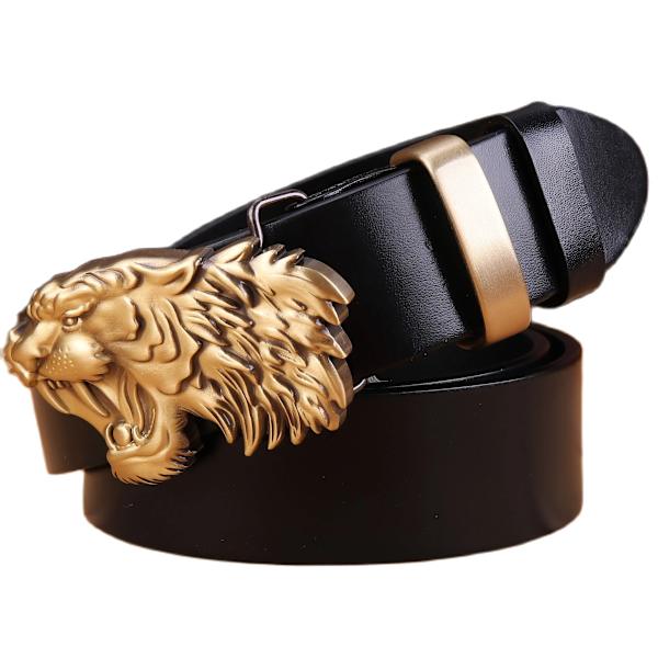 2020 massivt mässingsspänne bälte män högkvalitativ tigerrem 3,8 cm bred gördel fullnarv 100 % äkta läder kohud 130 kamel black ring 125cm
