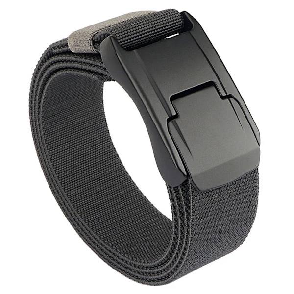 2022 nytt stretchbälte för män och kvinnor hård legering snabbspänne Stark äkta nylon unisex elastiska bältesoveraller Arbetsbälte Dark Gray 125cm
