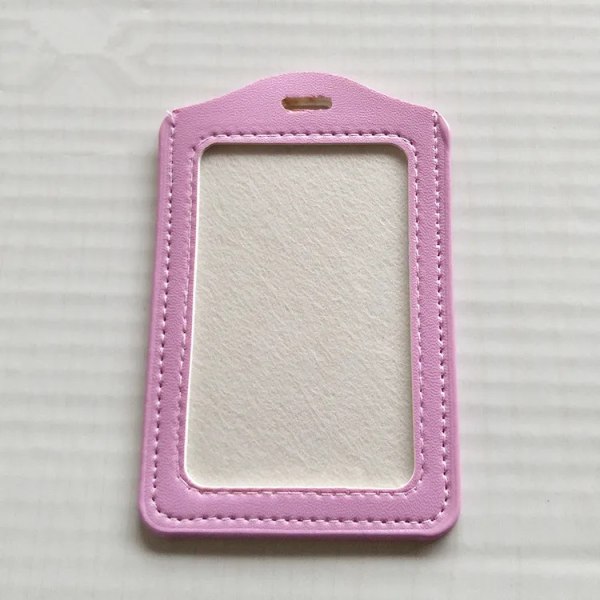 Mode Män Kvinnor Kreditkortshållare Case i PU-läder Studentmärke Buss ID-kortshållare Case Cover Organizer Pink(.739)