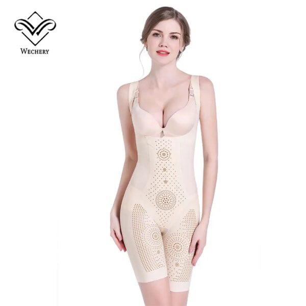 Wechery Thin Body Shaper Sommar Bodysuit för kvinnor Pärmar och Shapers Plus Size Andningsbara slimmade underkläder för kvinnlig Faja nude L
