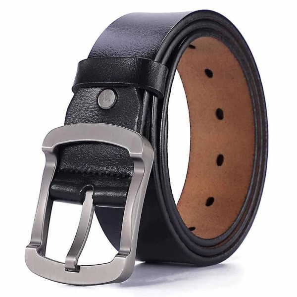 Män högkvalitativt bälte i äkta läder Lyxiga designerbälten för män Modeband för män manliga jeans för man Cowboy P310-Black 105CM