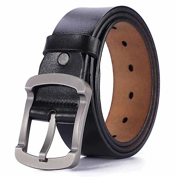 Män högkvalitativt bälte i äkta läder Lyxiga designerbälten för män Modeband för män manliga jeans för man Cowboy P310-Black 110cm
