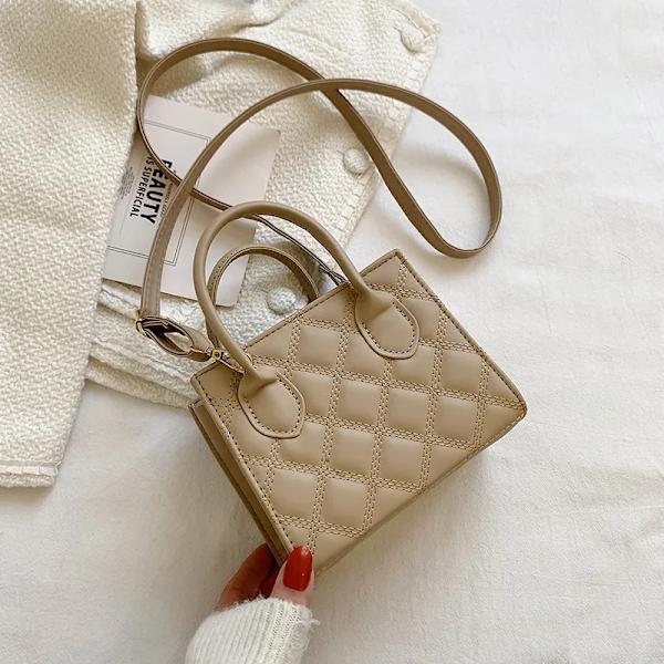 Diamond Lattice Crossbody Bag Dam Axelväska Små handväskor och plånböcker Designer Cross Body Bag för kvinnor Flap Mini Tote Khaki