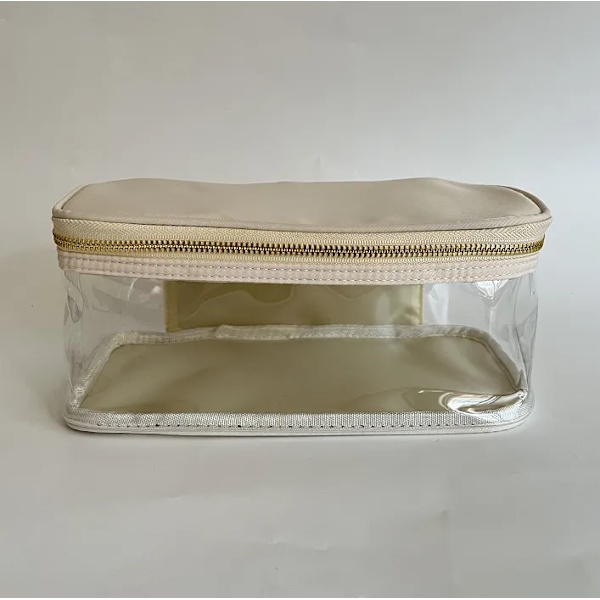 Ny vattentät nylon slitstark necessär Kosmetisk väska Enfärgad sminkväska för kvinnor Resetoalett Skönhet sminkväska Organizer no patch(.340) L(.340)