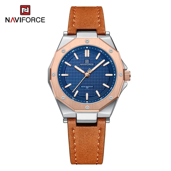 NAVIFORCE Quartz Läder Armband Lyx Kvinnor Enkel Populär Watch Vattentät Kvinnor Klockor Kvinnor Watch Mujer RGBEO