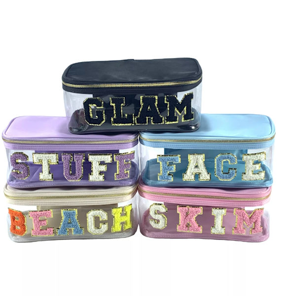 Ny vattentät nylon slitstark necessär Kosmetisk väska Enfärgad sminkväska för kvinnor Resetoalett Skönhet sminkväska Organizer no patch(.324) L(.324)