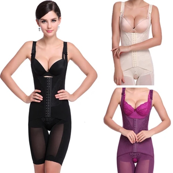 Kvinnor Sömlös Full Body Shaper Midja Underbyst Cincher Suit Kontroll Fast Mage Nude M