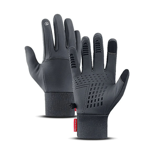 Vinterhandskar Män Kvinnor Helfinger Cykling Motorcykelhandskar Man Vattentät beröring Utomhus Sport Varm thermal fleece skidhandskar Gray M